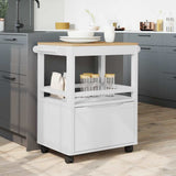Kitchen Trolley FLORO White 72.5 x 45 x 80 cm Solid Pine Wood 42011252