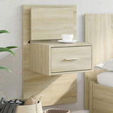 Wall-mounted Bedside Cabinet with LED Lights Sonoma Oak 848161