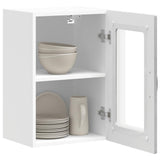 Kitchen Wall Cabinet with Glass Door Kalmar Concrete Grey Engineered Wood 853531