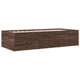 ZNTS Daybed with Drawers without Mattress Brown Oak 90x200 cm 3280880