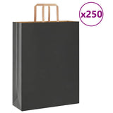 Paper Bags 250 pcs with Handles Black 32x12x42 cm 4101872