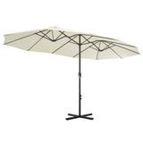 Parasol Sand Polyester and Aluminium Extra Large Collapsible 44868