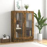 Vitrine Cabinet Smoked Oak 82.5x30.5x115 cm Engineered Wood 815618