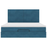 ZNTS Ottoman Bed with Mattresses Dark Blue 180x200cm Velvet 3313419