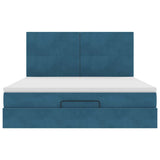 ZNTS Ottoman Bed with Mattresses Dark Blue 180x200cm Velvet 3313419