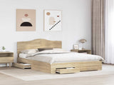 Bed Frame with Drawer Sonoma Oak 150 x 200 cm Engineered Wood 3413589