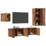 TV Cabinet Wall-mounted 4 pcs Old Wood Engineered Wood 3402764