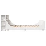 ZNTS Bed Frame without Mattress White 140x200 cm Solid Wood Pine 3323768