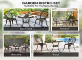Three-Piece Elegant Aluminium Garden Set - Bronze Tone T3398P323815