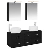 Bathroom Furniture Set 5 pcs Black Oak 3407032
