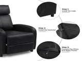 PU With 2-Point Massage Heating Function Recliner Black 95633974
