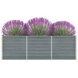 Garden Raised Bed Galvanised Steel 240x40x77 cm Grey 47040
