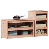 Outdoor Kitchen Cabinet MEPPEL 2 pcs White Solid Pine Wood 3443795