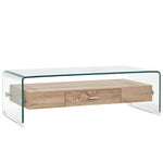 ZNTS Coffee Table Clear 98x45x31 cm Tempered Glass 284747