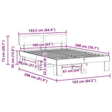 Bed Frame with Headboard Natural 160 x 200 cm Solid Pine Wood 872560