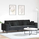 Velvet Sofa with Cushion Black 208 cm Velvet 3335158