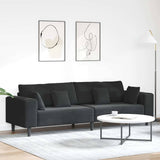 Velvet Sofa with Cushion Black 208 cm Velvet 3335158