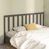 Bed Headboard Grey 186x4x100 cm Solid Wood Pine 817757
