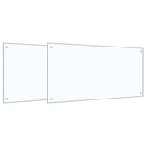 Kitchen Backsplash 2 pcs Transparent 100 x 50 cm Tempered Glass 3415432