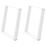 ZNTS vidXL Dining Table Legs U-Shaped 2 pcs White 70x cm Steel 4012793