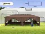 3 x 6 m Pop Up Gazebo with Sides and Windows, Height Adjustable Wedding Camping Party Tent Canopy T3398P314668