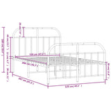 Metal Bed Frame without Mattress with Footboard Black 120x200cm 353651
