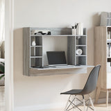 Wall-Mounted Desk Grey Sonoma 105x48x75 cm Engineered Wood 847973