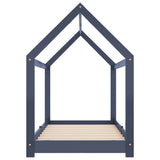 Kids Bed Frame Grey Solid Pine Wood 80x160 cm 283353