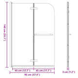 Shower Enclosure Transparent and Gold 95 x 140 cm 42018540