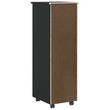 Rolling Cabinet with Drawers MOSS Black Solid Wood Pine 4015786
