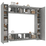 8 Piece TV Cabinet Set Grey Sonoma Engineered Wood 3114236