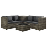 Garden Sofa Set Grey PE rattan, powder-coated steel, fabric Medium 313137