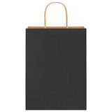 Paper Bags 250 pcs with Handles Black 26x12x35 cm 4101646