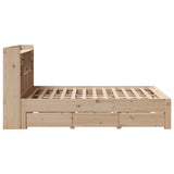 Bookcase Bed without Mattress 150x200 cm King Size Solid Wood Pine 3308957