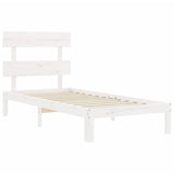 Bed Frame without Mattress White 100x200 cm Solid Wood Pine 3193522