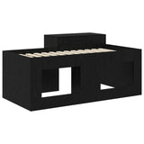 Kids'High Bed Frame with Desk Black Engineered Wood 3422668