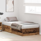 Storage Bed Frame Old Wood 80 x 200 cm Engineered Wood 3335339