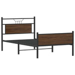 Bed Frame without Mattress Brown Oak 100x200 cm Engineered Wood 4107029