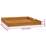 Serving Tray 60x60 cm Solid Teak Wood 315458