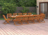 13 Piece Garden Dining Set 280x90x75 cm Solid Wood Acacia 3086993