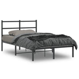 Metal Bed Frame without Mattress with Headboard Black 120x190cm 355362