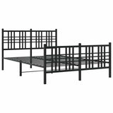 Metal Bed Frame without Mattress with Footboard Black 120x200cm 376340