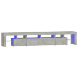 TV Cabinet with LED Lights Concrete Grey 230x36.5x40 cm 3152789