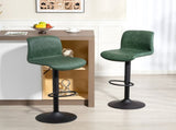 Bar Stools Set of 2, PU Leather Barstools with Backrest and Footrest for Kitchen, Counter, Breakfast T3398P423547
