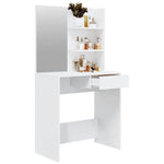 Dressing Table with Mirror High Gloss White 74.5x40x141 cm 802810