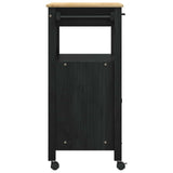 Kitchen Trolley MONZA Black 60 x 40 x 88.5 cm Solid Pine Wood 42027037