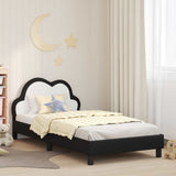 Children's Bed Frame with Headboard Black 90 x 200 cm PU 42011188