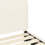 Toddler Bed Frame with Headboard Cream 70 x 140 cm Sheep Fabric 42010964