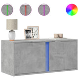 TV Wall Cabinet with LED Lights Concrete Grey 80x31x35 cm 852260