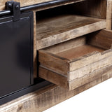 TV Cabinet with 2 Sliding Doors Solid Mango Wood 110x30x45 cm 244019